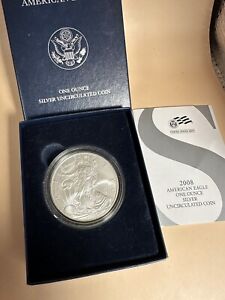 2008 W Silver American Eagle Burnished Unc as Issued by the US Mint