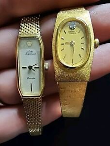 Lot Of Two Ladies Wrist Watches Seiko &Jules Jorgensen Gold Tone