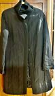 Akris Women's Quilted Coat Black Long Size10 Switzerland Silk Warm Snaps Casual