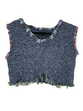 Akosua Women's Wool Cropped Sweater Vest sz lg