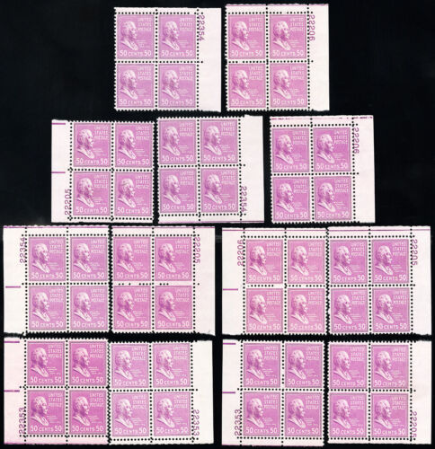 US Stamps # 831 MNH VF Fresh Lot Of 25 Plate Blocks Of 4 Scott Value $625.00
