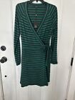 Tart Collections Green and Black Stripe full wrap dress size Large