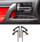 Real Carbon Fiber Inner Door Armrest Cover For Toyota Land Cruiser LC200 2008-19