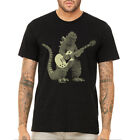 Godzilla Playing Guitar Shirt, Men's Guitar Tshirt, Dinosaur Cool Tee, Lizard