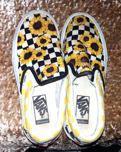 Vans Customs Sunflower Check Print Canvas Sneaker Unisex W (7.5) M (6.0) 721454