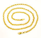 22K Gold Italian Belcher Rolo Chain Necklace 22 inch Hollow 3.5mm Hallmarked 916