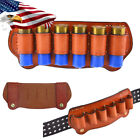 Tactical Leather Cartridge Ammo Pouch 6 Rounds Shotgun 12 Gauge Shell Holder