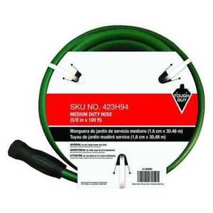 Zoro Select 423H94 Water Hose,Cold,Pvc,100 Ft.,Green