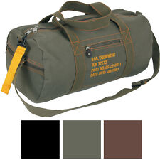 Cotton Canvas Travel Equipment Flight Carry Duffle Shoulder Bag (Small or Large)