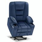 MCombo Large Power Lift Recliner Chair with Massage and Heat, Fabric 7549
