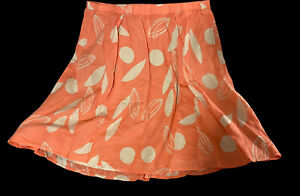 Lane Bryant Womens Lined Ivory Orange Cotton A Line Midi Skirt Plus Sz 18/20  L