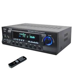 Pyle Stereo Amplifier Receiver w/ AM FM Tuner, Bluetooth & Sub Control PT272AUBT