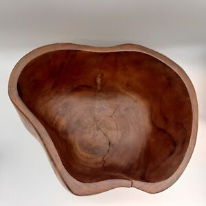 Natural Organic Modern Hawaiian Milo Wood Art Bowl By Jimmy Kaholokula Kawaii HI