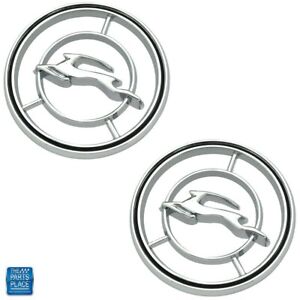 1965-1966 Impala Front Fender Emblem Chrome With Black Inlay GM 3857321 Pair (For: More than one vehicle)
