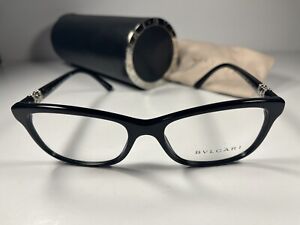 New! Bvlgari 4133-B Eyeglasses 501 Gloss Black Frames 54/17/140 😎