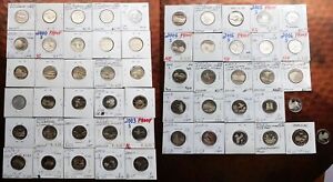 1999-2009 Complete Set of Proof Clad US State Quarters + Territories, 56 coins