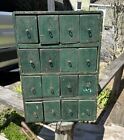 Antique Green Paint Apothecary Style Cabinet  16 Multi Drawer