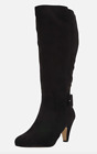 BELLA VITA Women’s PLUS WIDE CALF Heel Troy II Boots - Black Super Suede - 10 W