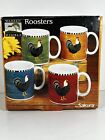 Rooster By Sakura Warren Kimble 1999 Farmhouse Set(4) Coffee Mug Tea Cup chicken