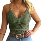 Womens Lace Floral Bralette Bralet Bra Bustier Crop Top Cami Tank Vest Size S-XL