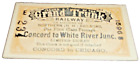 1881 GRAND TRUNK RAILWAY TICKET CONCORD TO WHITE RIVER JUNCTION CONCORD RAILROAD