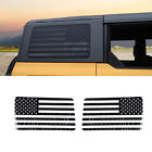 Rear Window Decor Sticker Trim Decals For Ford Bronco 2021+ 4 Door US Flag Black (For: 2021 Ford Bronco Badlands)