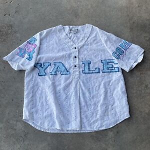 Vtg 90s Yale University Lacrosse Esleep Jersey Size Small