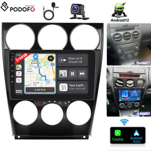 Android 12 Car Radio Stereo GPS Navi Player Carplay For Mazda 6 2004-2008+Camera (For: 2006 Mazda 6)