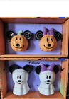 Disney Mickey Minnie Ghost & Pumpkin Salt Pepper Shakers Lot Of 2 Halloween