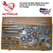 21x Small Carbide Tipped Valve Seat Cutter Set 30 45 70 (20 Degree) For Vintage