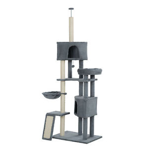 New Listing105-Inch Plush Cat Tree Tower Fits 3 Perches, 2 Caves