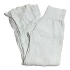 Sundance 100% Linen Wide Flared Palazzo Pants Womens M White High Rise Roll Down