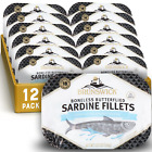Brunswick Sardine Fillets in Water, 3.75 Oz Can (Pack of 12) - Wild Caught Sardi