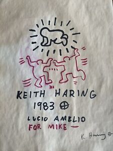 Keith Haring Signed and Stamped Vintage Drawing