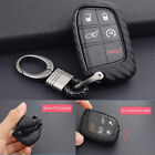 For Jeep Dodge Chrysler Accessories Cover Case Ring Carbon Fiber Key Fob Chain (For: 2018 Jeep Grand Cherokee)
