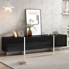 New ListingON-TREND White & Black Contemporary Rectangle Design TV Stand, Unique Style TV C