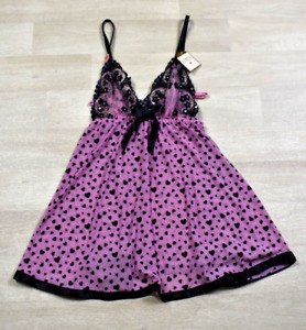 NWT Spree Intimates Lingerie 2 Piece Set Babydoll Chemise Panty Size Medium Pink