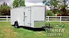 NEW 2024 6 x 12 V-Nosed Enclosed Cargo Motorcycle Trailer w/Ramp & Side Doors