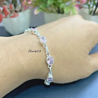 Rose Quartz Bracelet 925 Sterling Silver Handmade Stylish Women Bracelet SW18