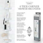 Family-sized Shower Shelf,4 Shelf Tension Corner Shower Organizer Caddy