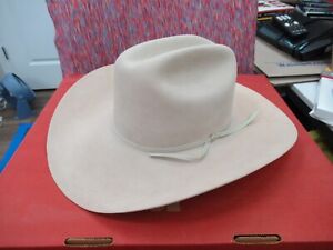 Vintage Tan Silverbelly Stetson 5X Rancher Fur Felt Cowboy Hat 7 1/8 (57) w/ Box