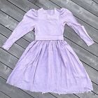 LAURA ASHLEY | Rare Vintage 80s Lilac Floral Cotton Puff Sleeve Mini Dress