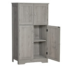 Large Storage Cabinet, Bathroom Cabinet with 4 Doors & Adjustable Shelf,Cupboard