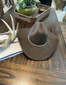 MHT Westerns Hat Mens 6 3/4 Brown 3X Beaver Blend Felt Cowboy Ramrod Open Range
