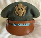 WW2/Korean War Era US Army Military Officers Service Visor Hat Cap Sz: 7-1/8