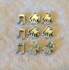 Lot of 9 Silver Piano and Musical Note Floating Charms Memory Locket Origami Owl