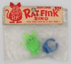 Vintage Original Genuine Rat Fink Club Plastic Ring Green & Blue in Packaging