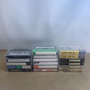 Lot of 17 Audio Cassette Tapes Pre Recorded Sold as Blanks; Sony, Maxell & More