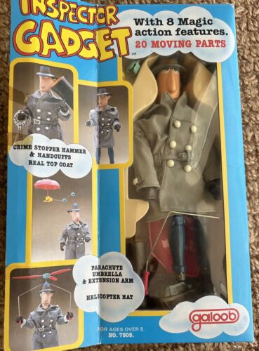1983 Galoob Inspector Gadget Action Figure With Original Accessories And Box