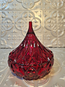 Godinger Shannon Crystal Ruby Red Hershey’s Kiss Candy Dish Trinket Cut Glass